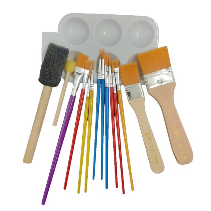 15-piece brush and palette set ست قلمو و پالت 15 تکه - تصویر 1