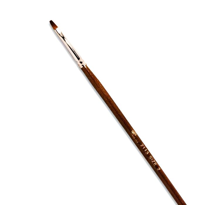 Flat brush, brown handle, size 2 قلمو تخت دسته قهوه ای سایز 2 - تصویر 1