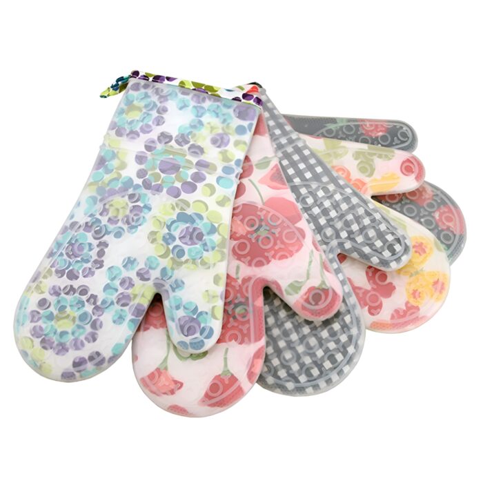 Lined silicone oven gloves دستکش فر سیلیکونی آستردار - تصویر 1
