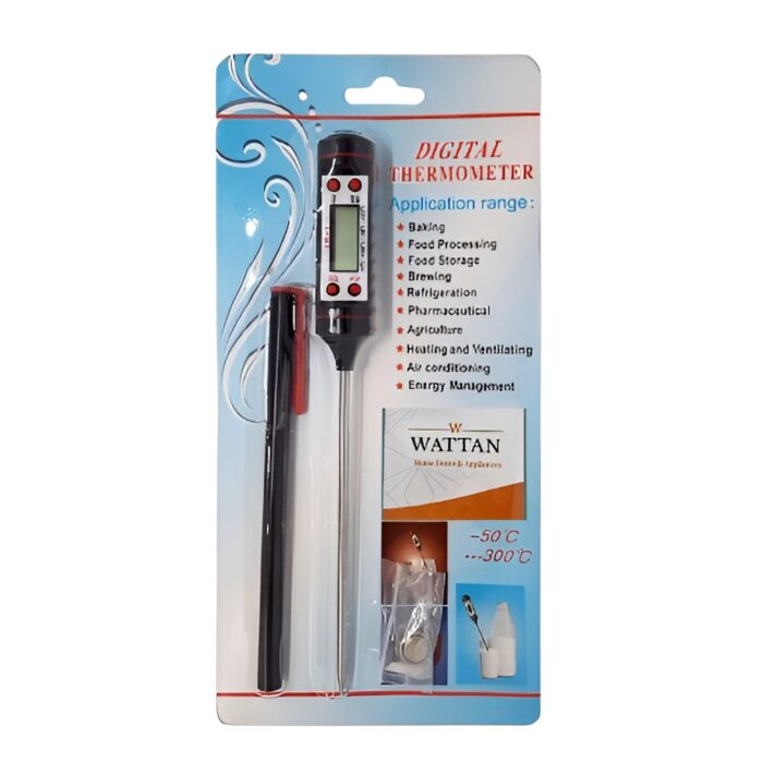 Liquid thermometer with lid, 4 buttons, card دماسنج مایعات درب دار کارتی 4 دکمه - تصویر 1
