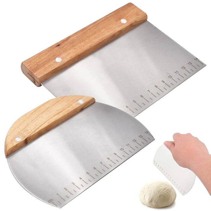 RYJ 15 cm graduated ganache scoop with wooden handle گاناش کش مدرج 15 سانت دسته چوبی RYJ - تصویر 1