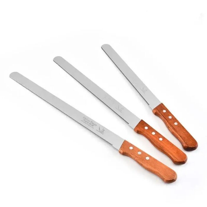 Wooden handle fine serrated knife_11zon چاقو دنده ریز دسته چوبی - تصویر 1