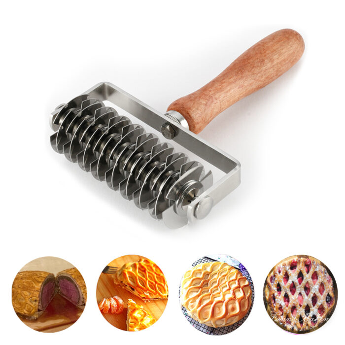 Chinese wooden handle metal grooving roller غلطک شیار زن فلزی دسته چوبی چینی - تصویر 1