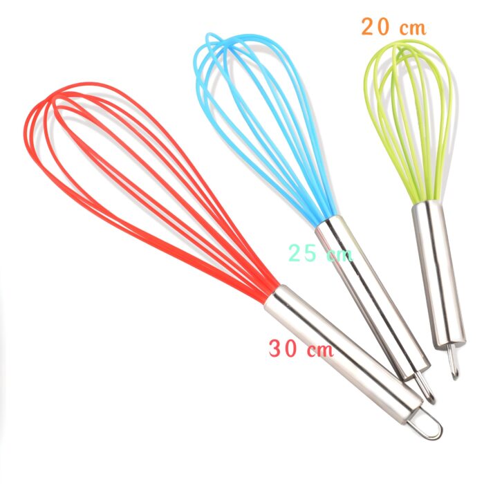 Silicone stirrer with steel handle همزن سیلیکونی دسته استیل - تصویر 1